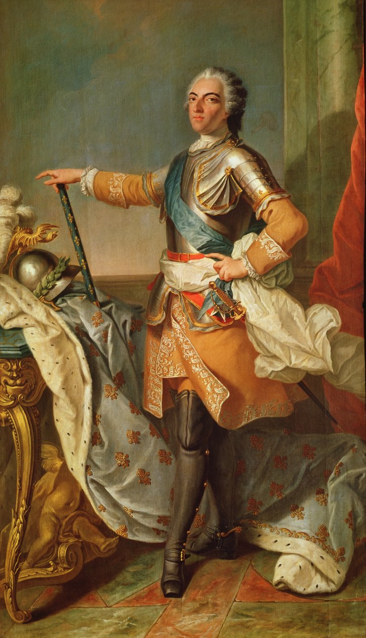 Portrét Ludvíka XV (1710-1774), krále Francie a Navarry (1715-1774) od Carle van Loo