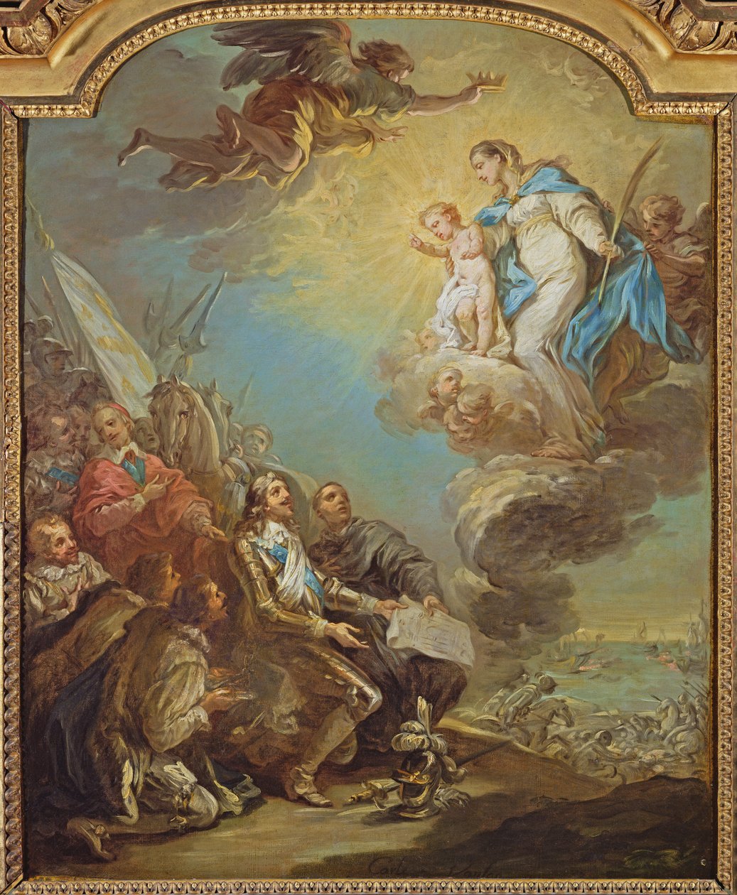 Studie pro Ludvíka XIII. (1601-43) Zasvěcení kostela Notre-Dame-des-Victoires Panně Marii v roce 1629, před rokem 1748 od Carle van Loo