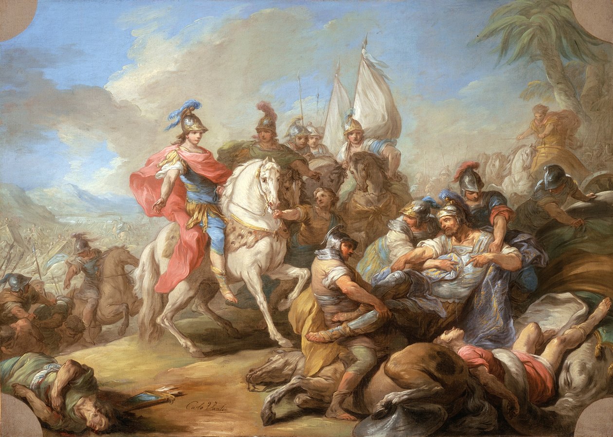 Vítězství Alexandra nad Porusem, kolem roku 1738 od Carle van Loo