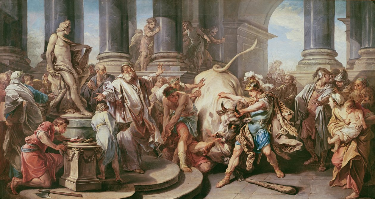 Theseus dobyl býka u Marathonu, 1732-34 od Carle van Loo