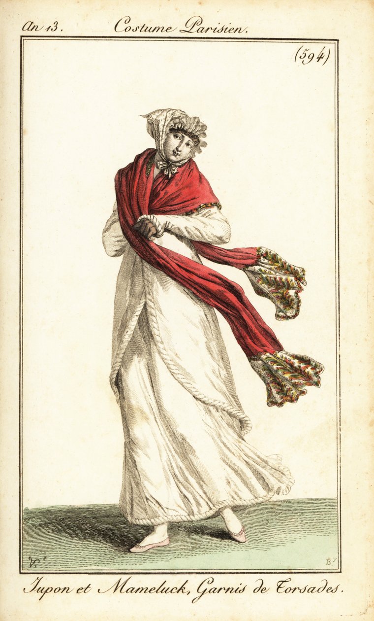 Žena ve spodničce a mamlúckém overdressu, Paříž od Carle (after) Vernet