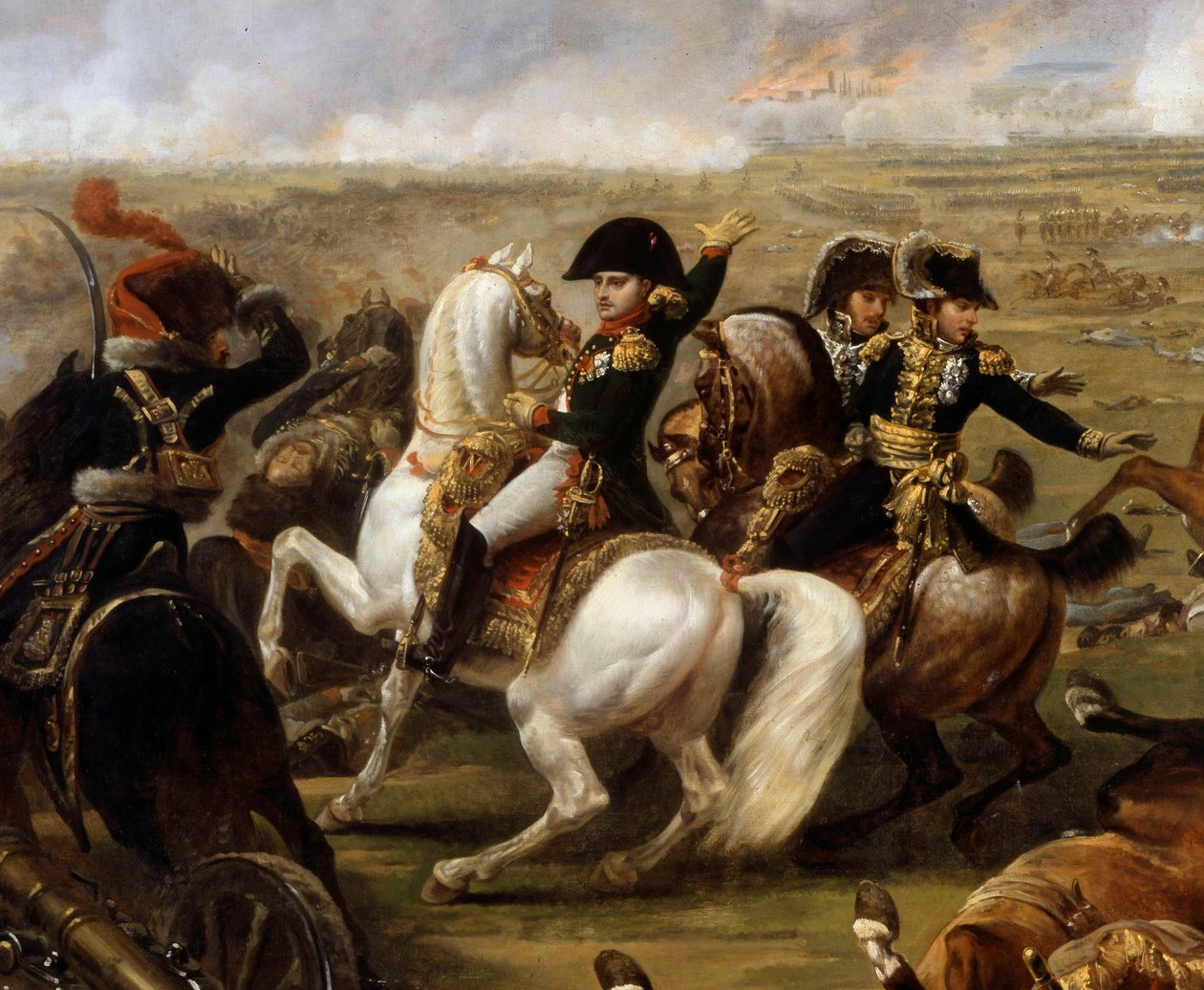 Císař Napoleon I. (1769-1821) v bitvě u Wagramu dne 7.5.1809 detail obrazu Antoina Carle Verneta (1758-1836) Boissy Saint Leger z 19. století, Chateau de Grosbois od Carle Vernet