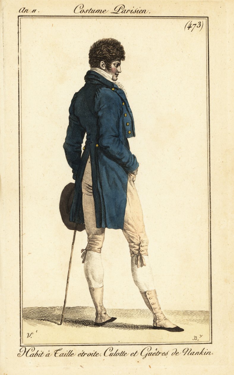 Francouzský dandy ve fraku s úzkým pasem, Paris od Carle Vernet