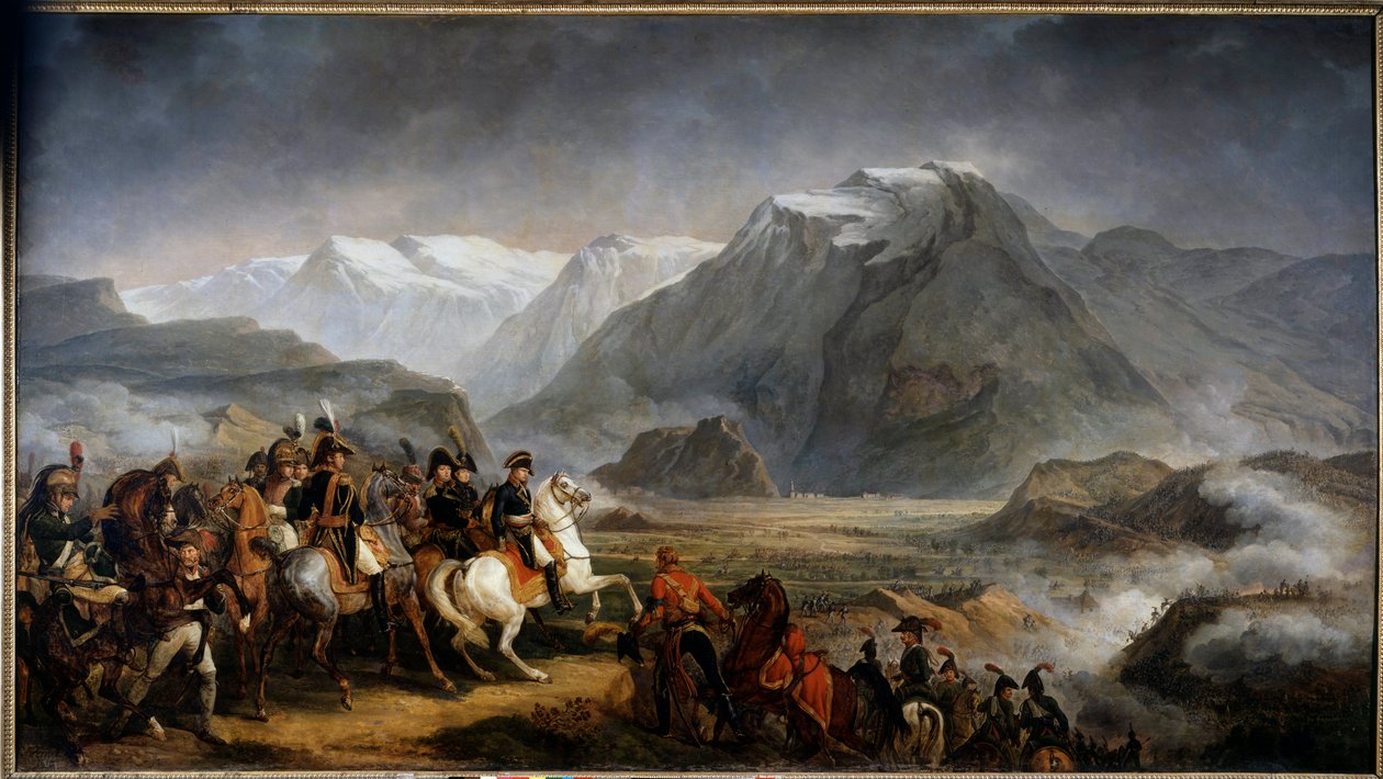 Generál Napoleon Bonaparte (1769-1821) v bitvě u Rivoli Obraz Antoina Carle Verneta (1758-1836) Boissy saint Leger z 19. století, Chateau de Grosbois - Generál Napoleon Bonaparte (1769-1821) během bitvy u Rivoli. Obraz Antoina Charla od Carle Vernet