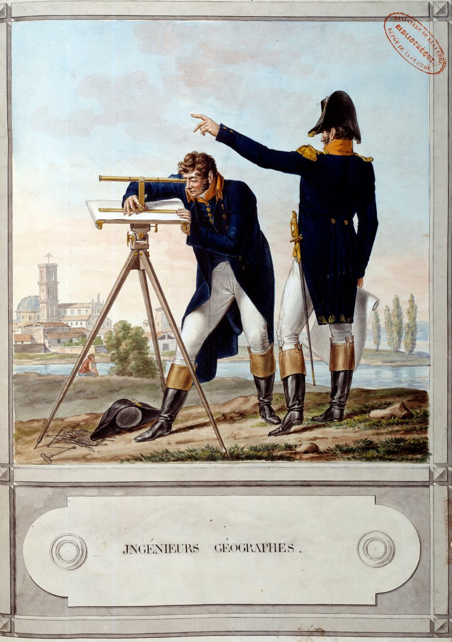 Geografové polytechnické školy. Období tažení (expedice) Egypta (1798-1801). Rytina Antoine Dit Carle Vernet (1758-1836) od Carle Vernet