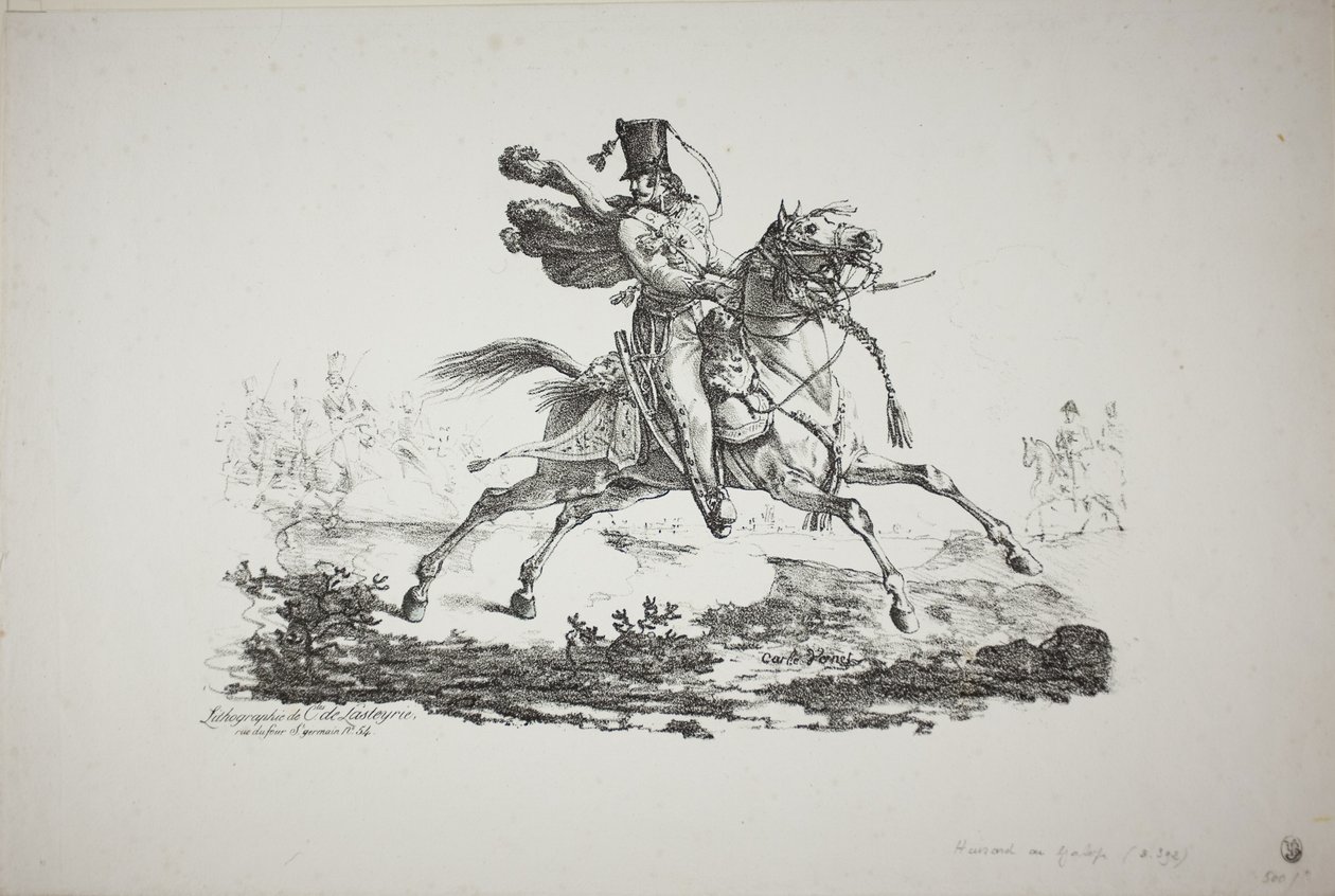 Hussard cválající od Carle Vernet
