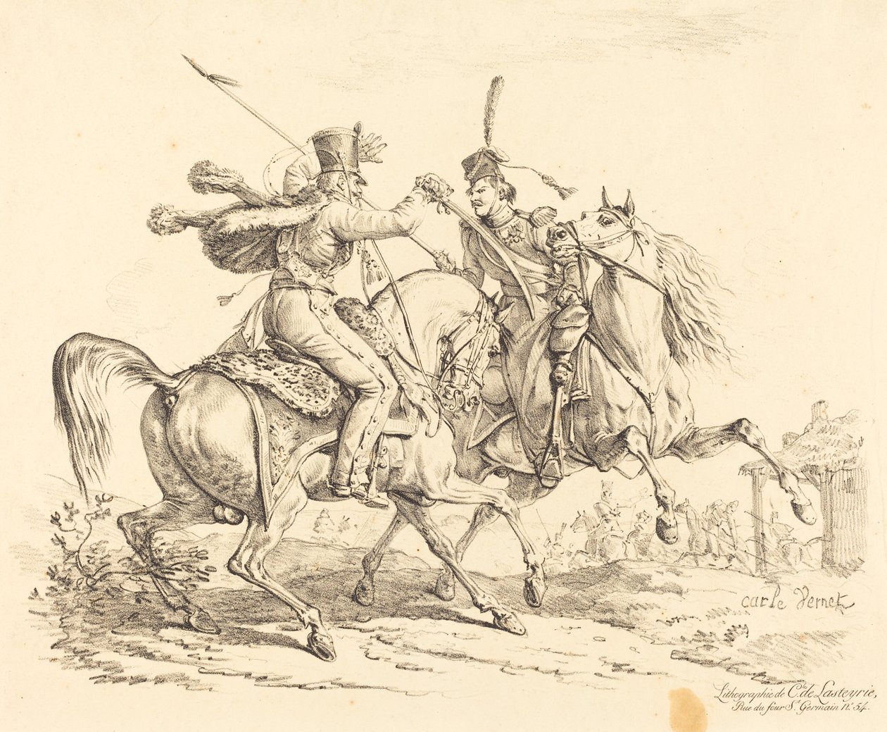 Hussard udeřil kozaka od Carle Vernet