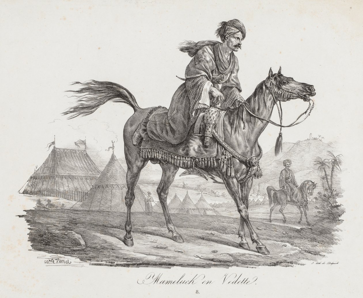 Velká souprava koní: Mounted Mamelucke, c. 1818. od Carle Vernet