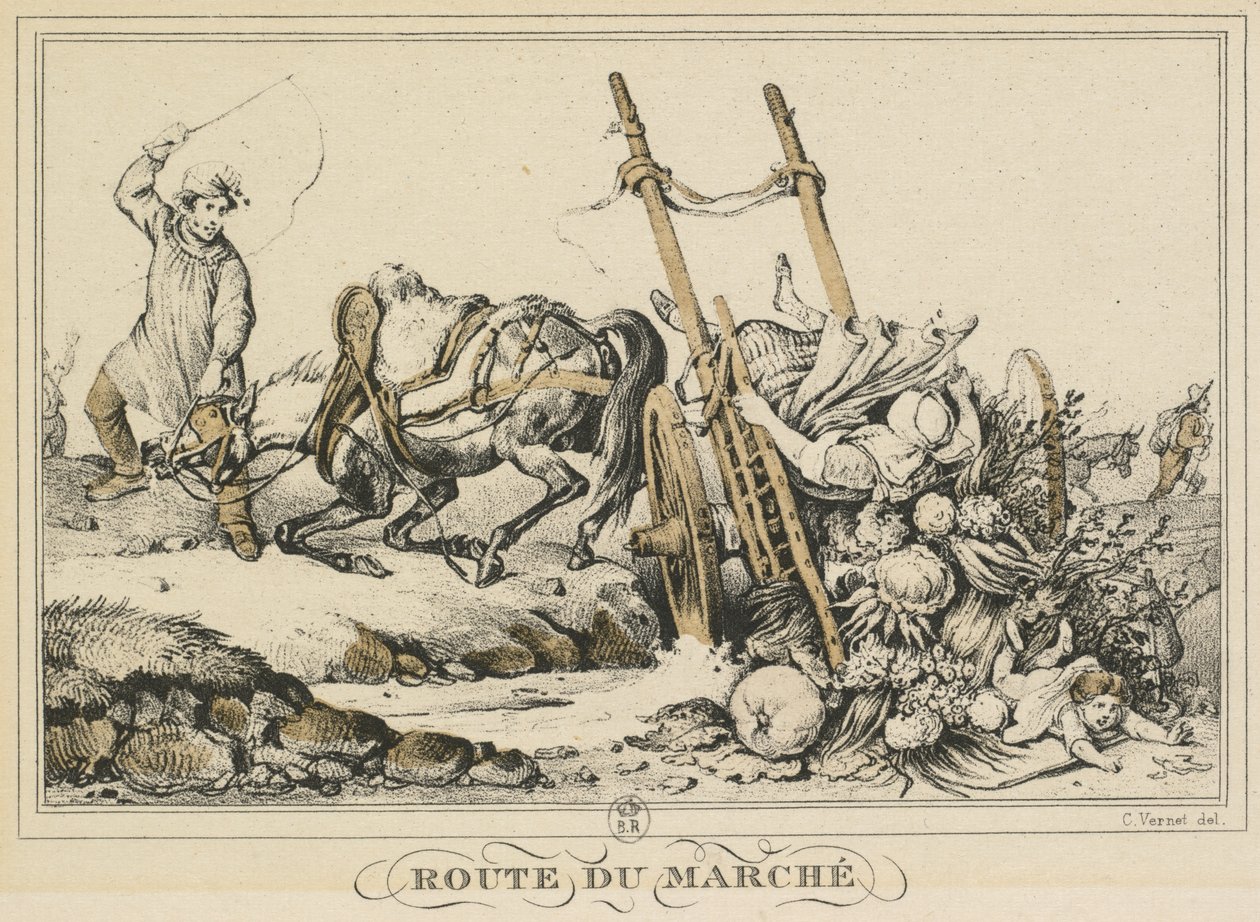 Scény každodenního života, Cesty a stezky: Cesta na trh, 1819. od Carle Vernet