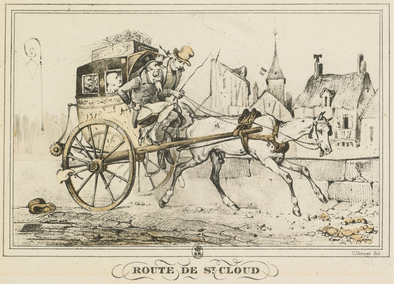 Scény každodenního života, Cesty a cesty: Cesta do Saint-Cloud..., 1816. od Carle Vernet