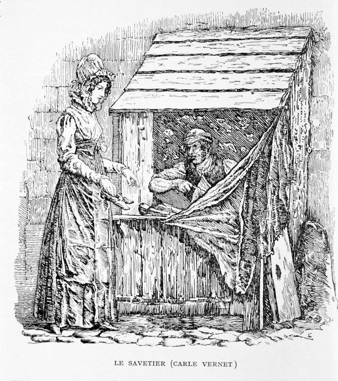 Savetier. Rytina Carle Vernet. 19. století. od Carle Vernet