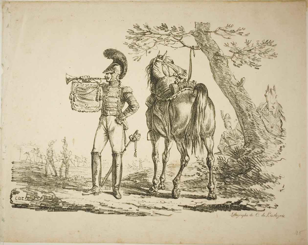 Trumpetista střelců od Carle Vernet