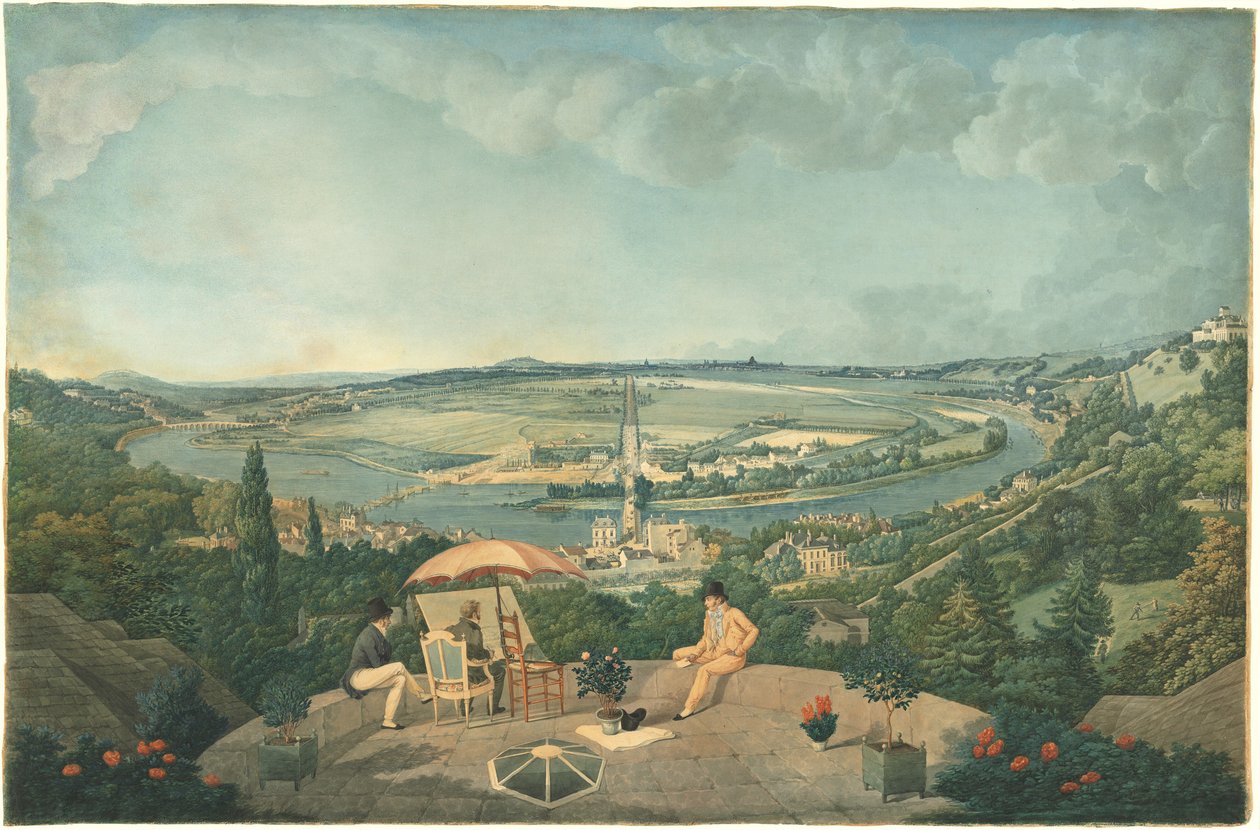 Pohled na Paříž z terasy Pavillon de Brimborion od Carle Vernet