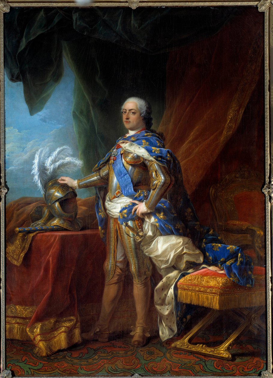 Portrét na nohou Ludvíka XV (1710 - 1774) krále Francie. Malba z dílny Carle Van Loo (1705 - 1765) od Carle van (studio of) Loo