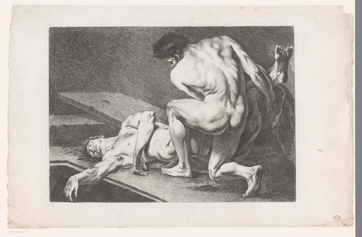 Akademická studie dvou mužských aktů Šest akademických studií (název série) Six Figures academiques (název série) od Carle van Loo