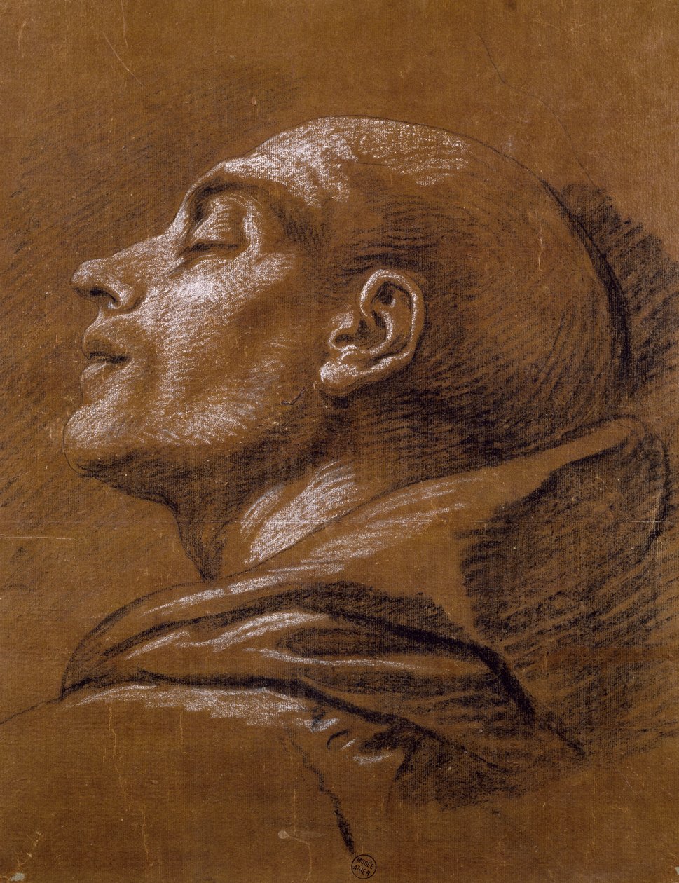 Studie, Carle van Loo (1705-1765), sangvinická kresba od Carle van Loo