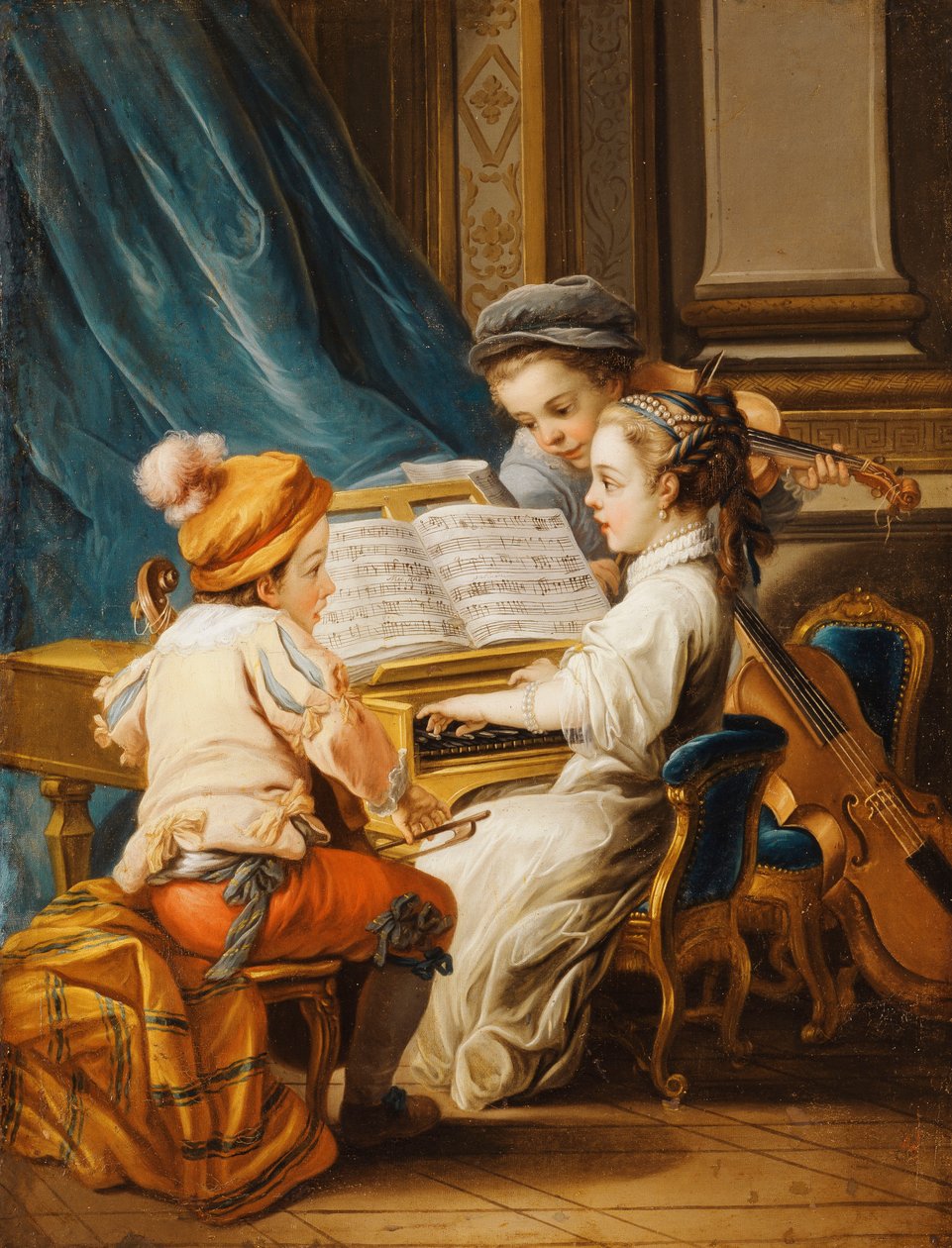 Čtyři umění - hudba, od Carle van Loo
