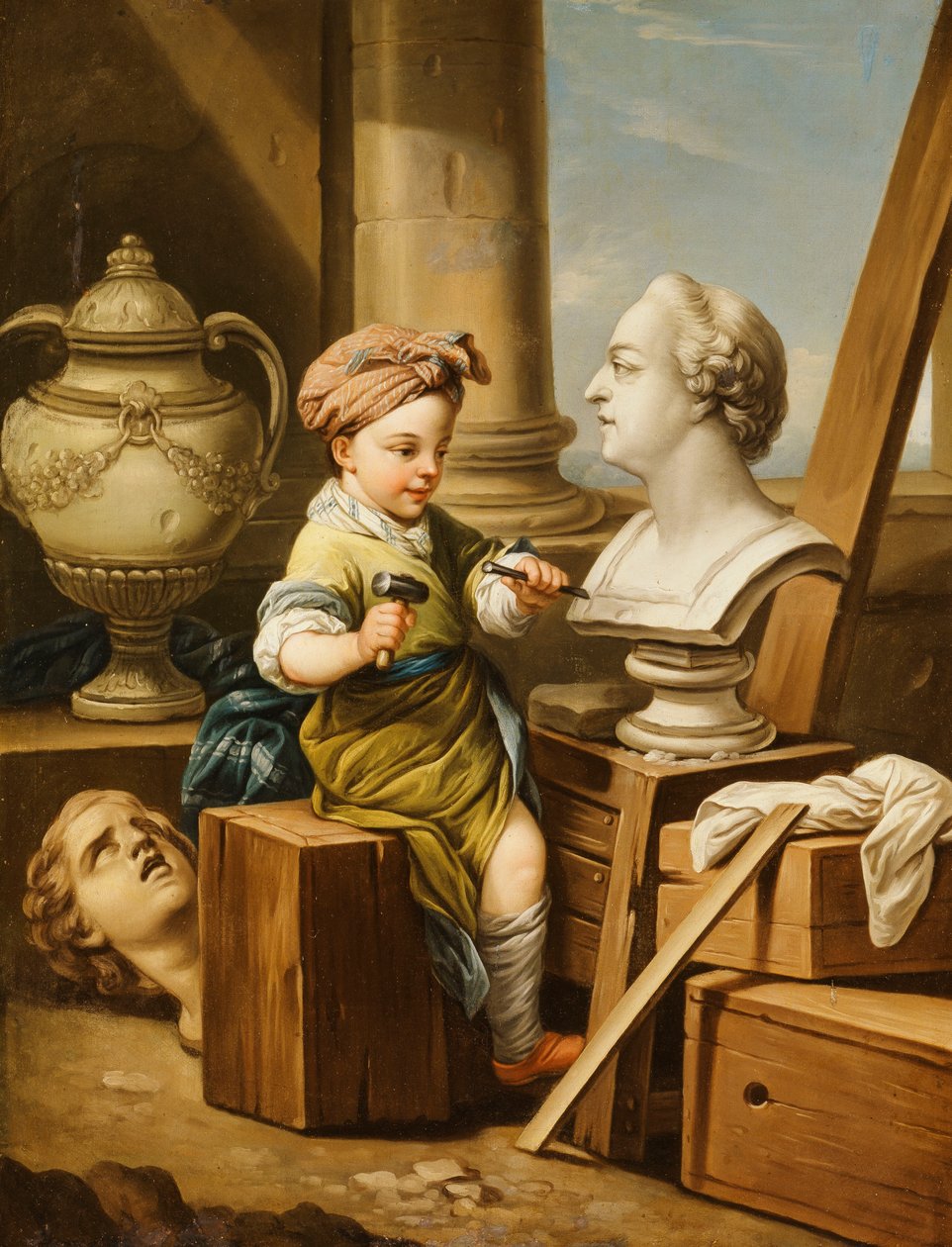 Čtyři umění - sochařství, od Carle van Loo