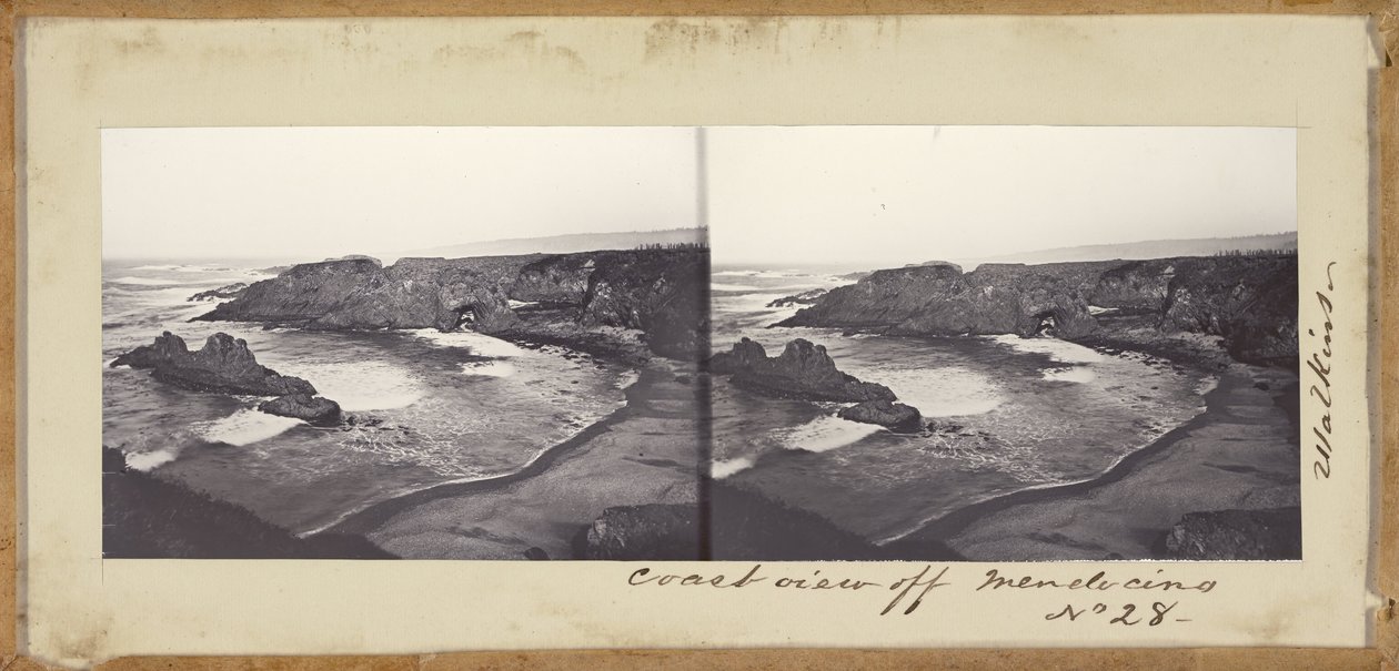 (Pohled na pobřeží u Mendocina) od Carleton E. Watkins