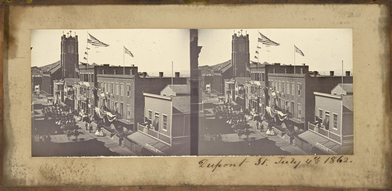 (Dupont Street, 4. července 1862) od Carleton E. Watkins