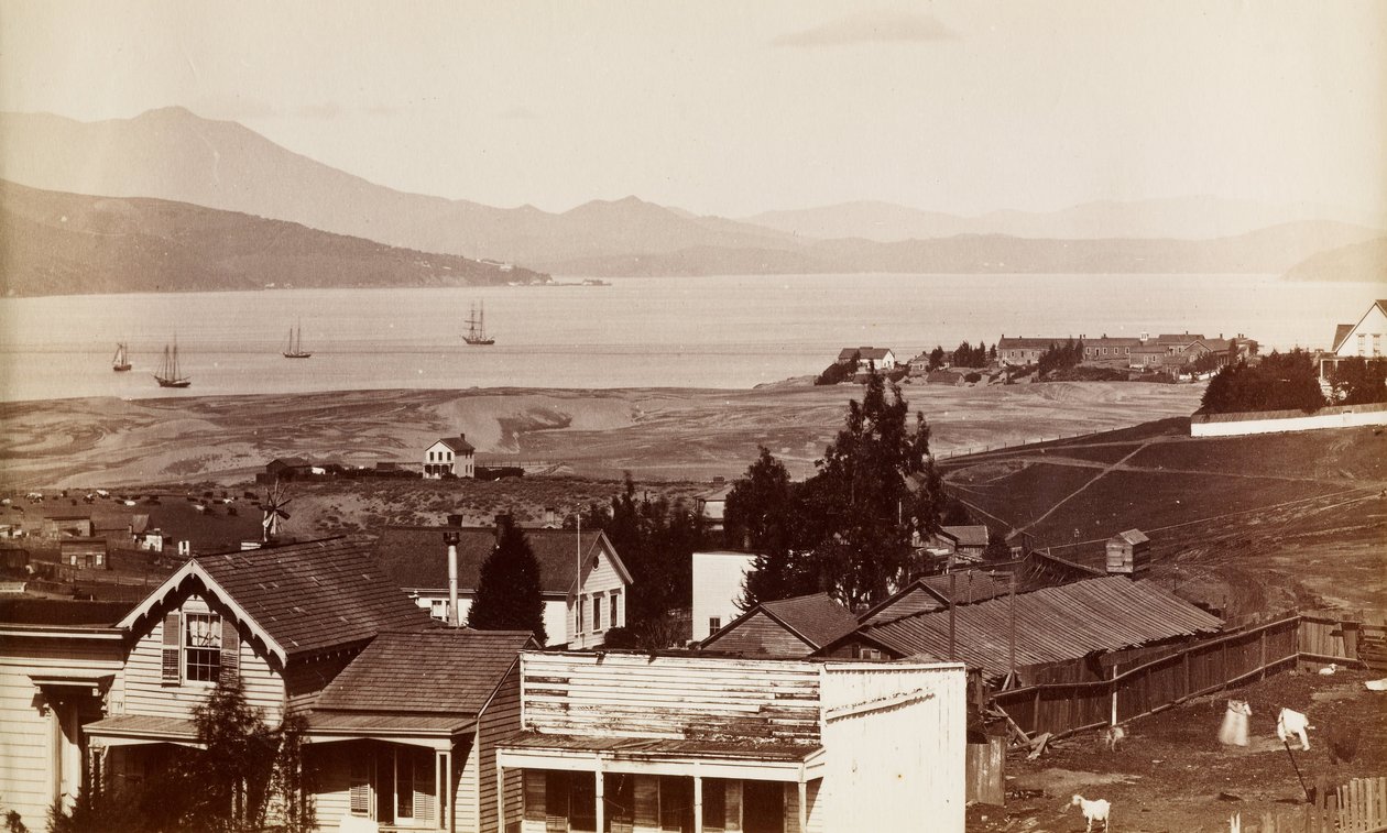 (Sausalito, Tamalpais a Richardsons Bay ze San Franciska) od Carleton E. Watkins