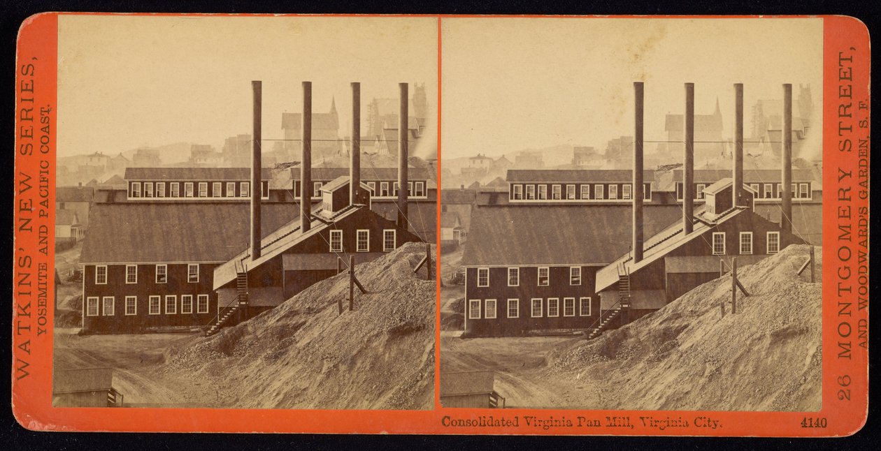 Konsolidovaný Virgin Pan Pan Mill, Virginia City od Carleton E. Watkins