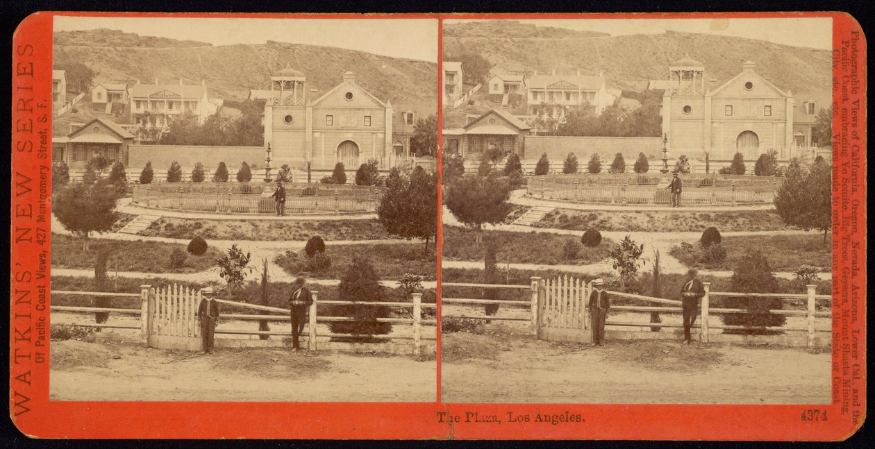 Plaza, Los Angeles od Carleton E. Watkins