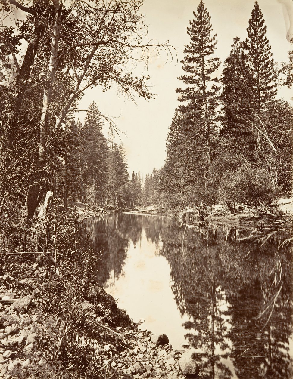 Merced River, Yosemite, ca. 1872, vytištěno ca. 1876. od Carleton E. Watkins.