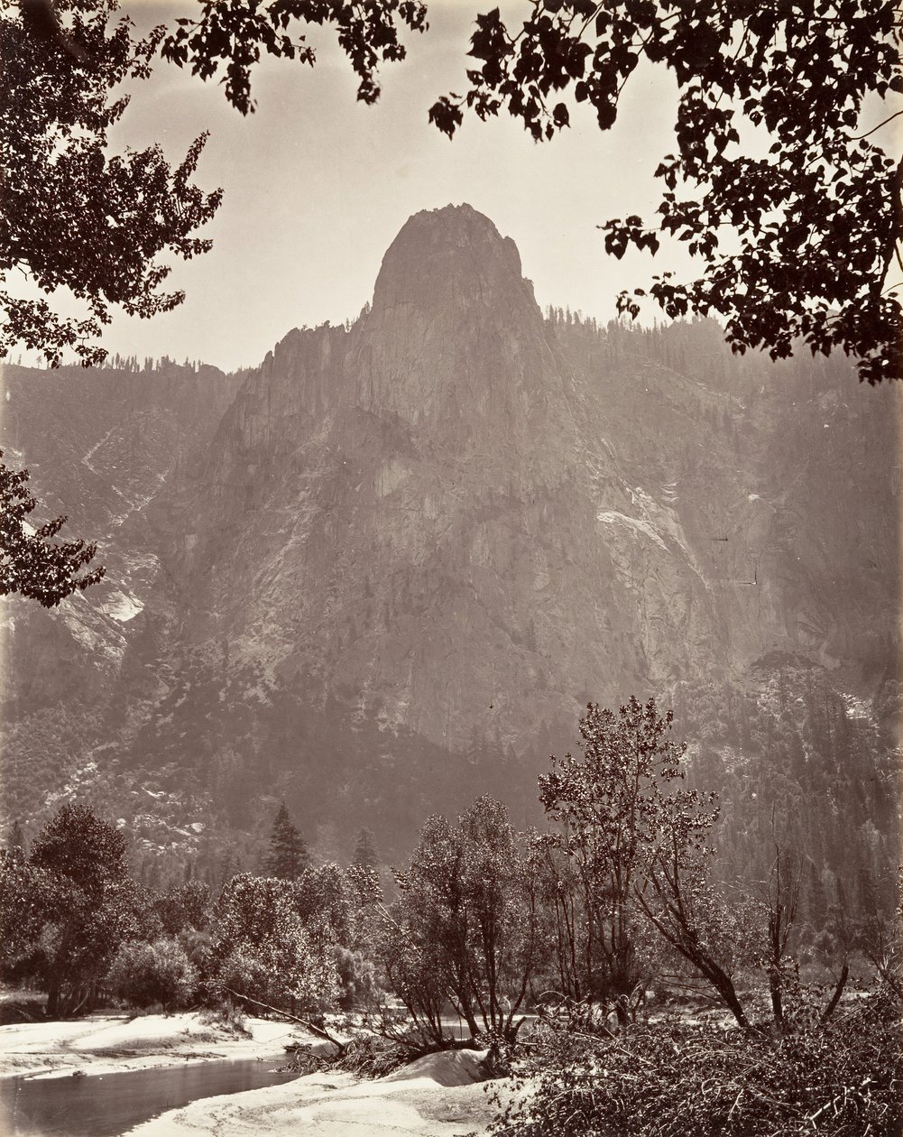 Sentinel Rock, Yosemite, ca. 1872, vytištěno ca. 1876. od Carleton E. Watkins.