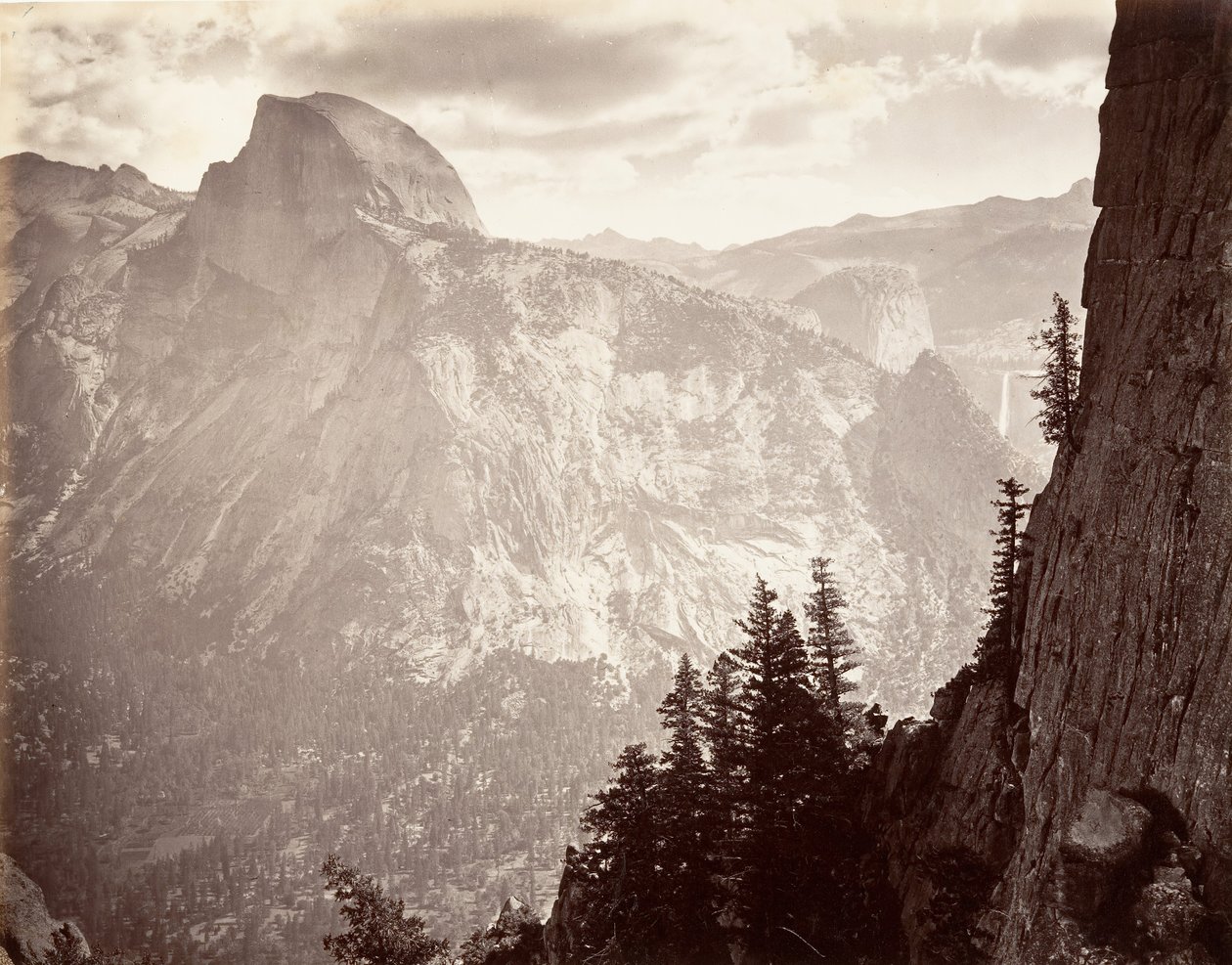 South Dome, 6000 stop, ca. 1872, vytištěno ca. 1876. od Carleton E. Watkins.