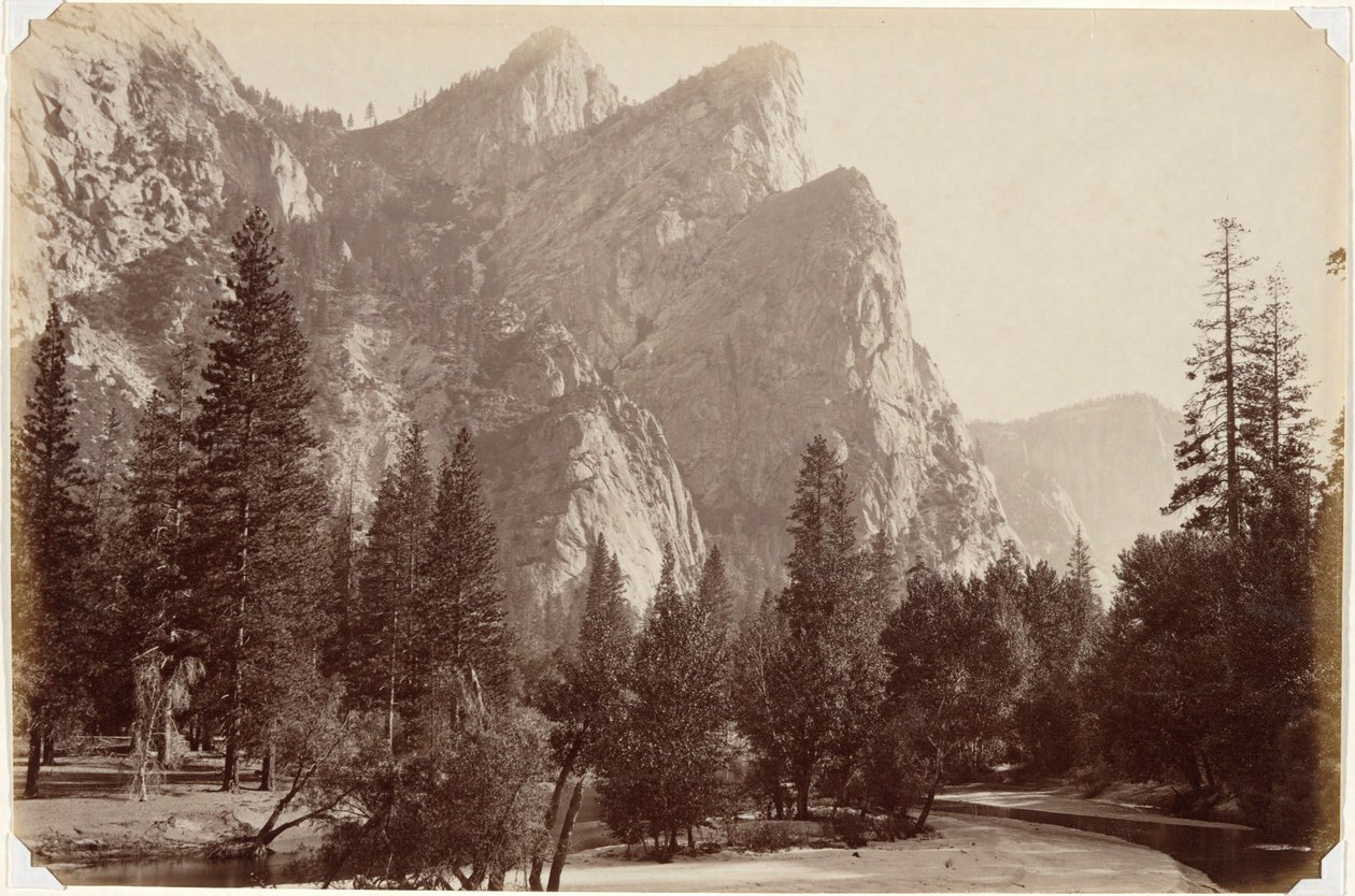 Tři bratři, 4 480 stop, Yosemitské údolí od Carleton E. Watkins