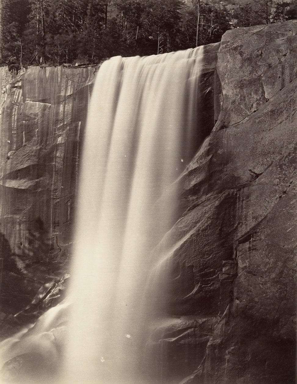 Vernal Falls, 350 stop, Yosemite, ca. 1872, vytištěno ca. 1876. od Carleton E. Watkins.