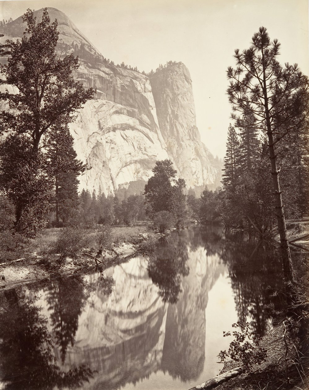 Washington Tower, Yosemite, ca. 1872, vytištěno ca. 1876. od Carleton E. Watkins.