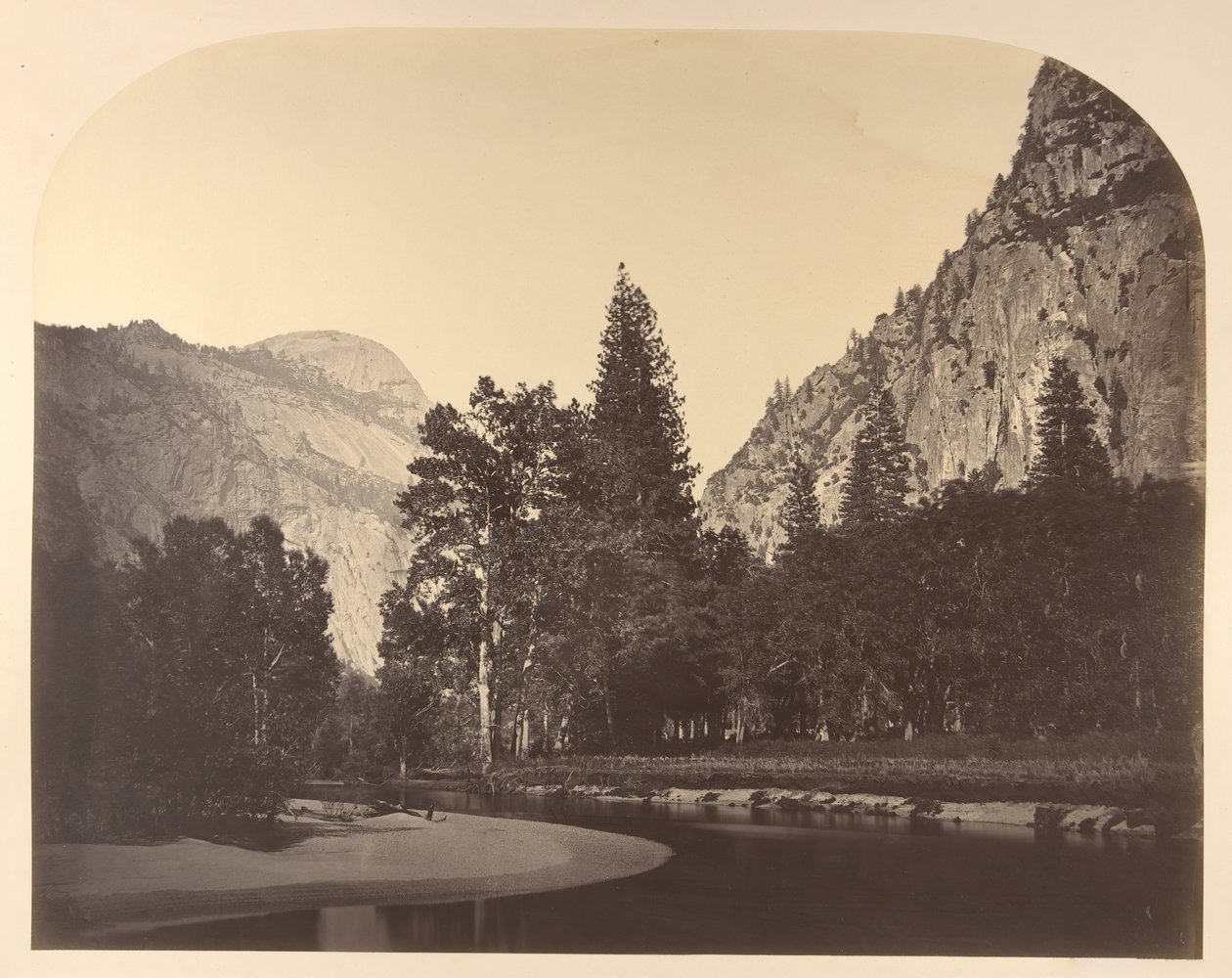 Camp Grove, poblíž Sentinelu, 1861, Yosemite. od Carleton Emmons Watkins
