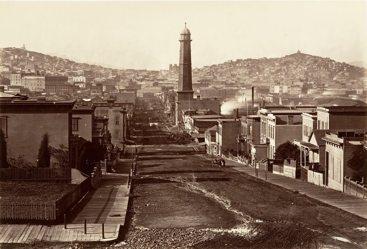 First Street, San Francisco, 1864, vytištěno ca. 1876. od Carleton Emmons Watkins