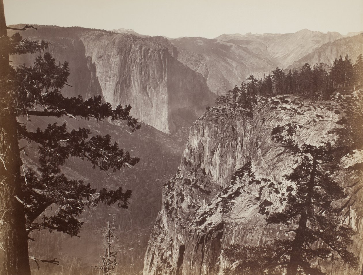 První pohled na Yosemitské údolí z Mariposa Trail, 1865-66 od Carleton E. Watkins