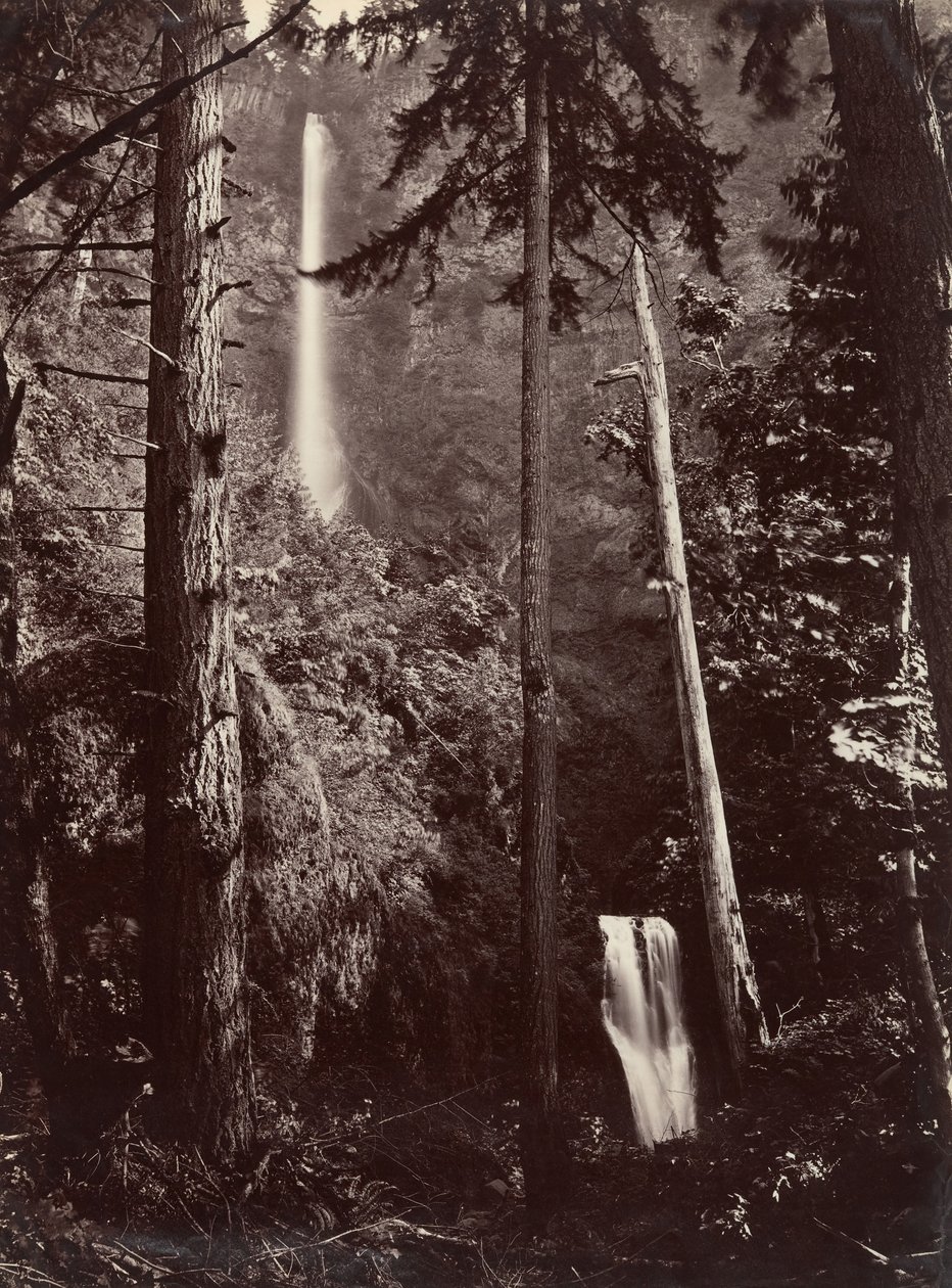 Multnomah Falls, Oregon, 1867, vytištěno později. od Carleton Emmons Watkins