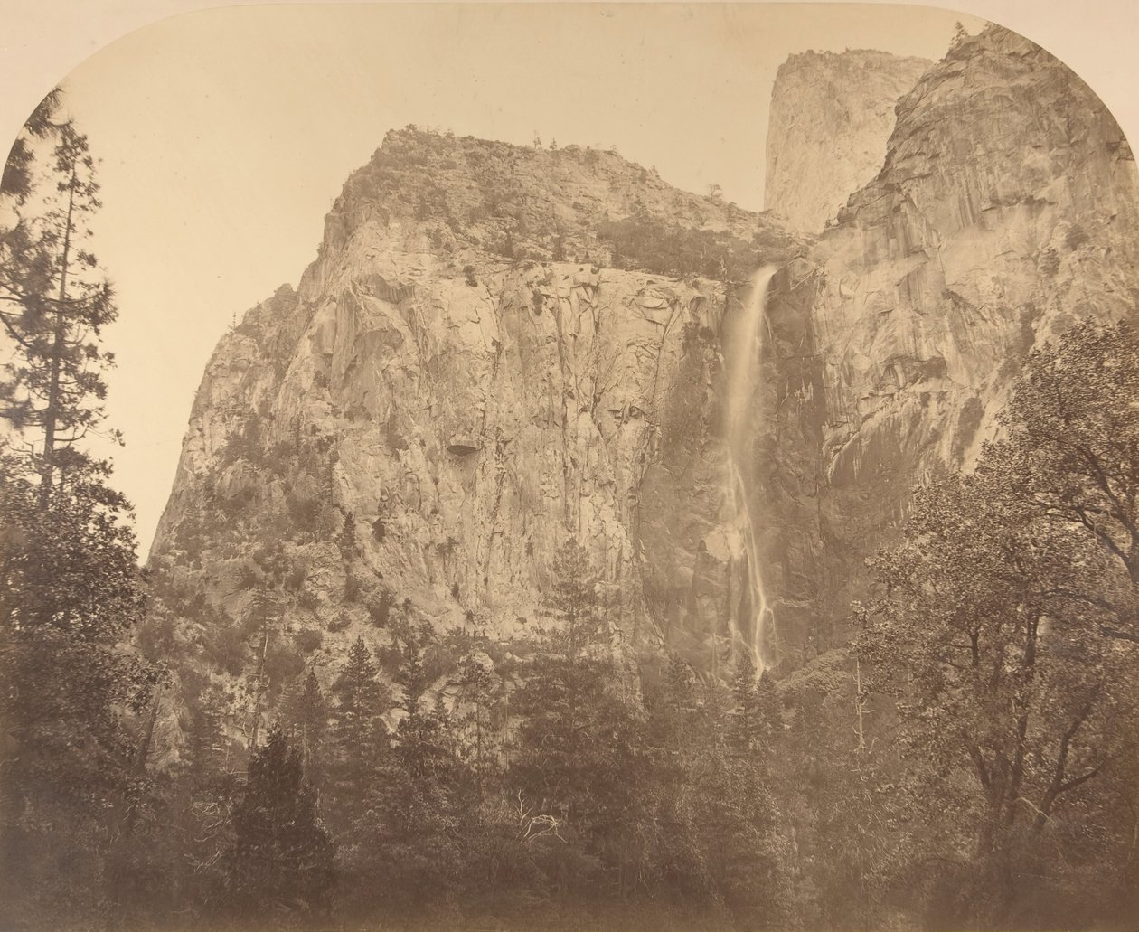 Pohono, Bridal Veil, 900 Feet, Yosemite, 1861. od Carleton Emmons Watkins