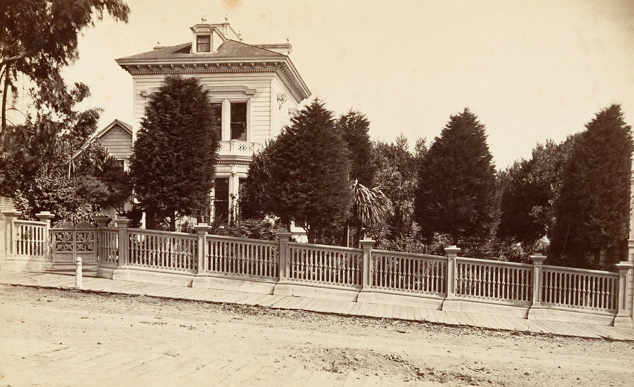 Rezidence Charlese Bernarda. 312 Oak Street, San Francisco, Kalifornie, ca. 1876. od Carleton Emmons Watkins