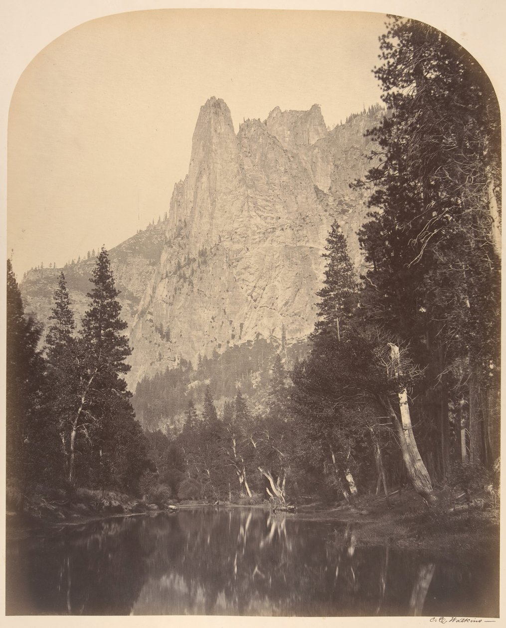 River View, Sentinel, 3270 stop, 1861. od Carleton Emmons Watkins