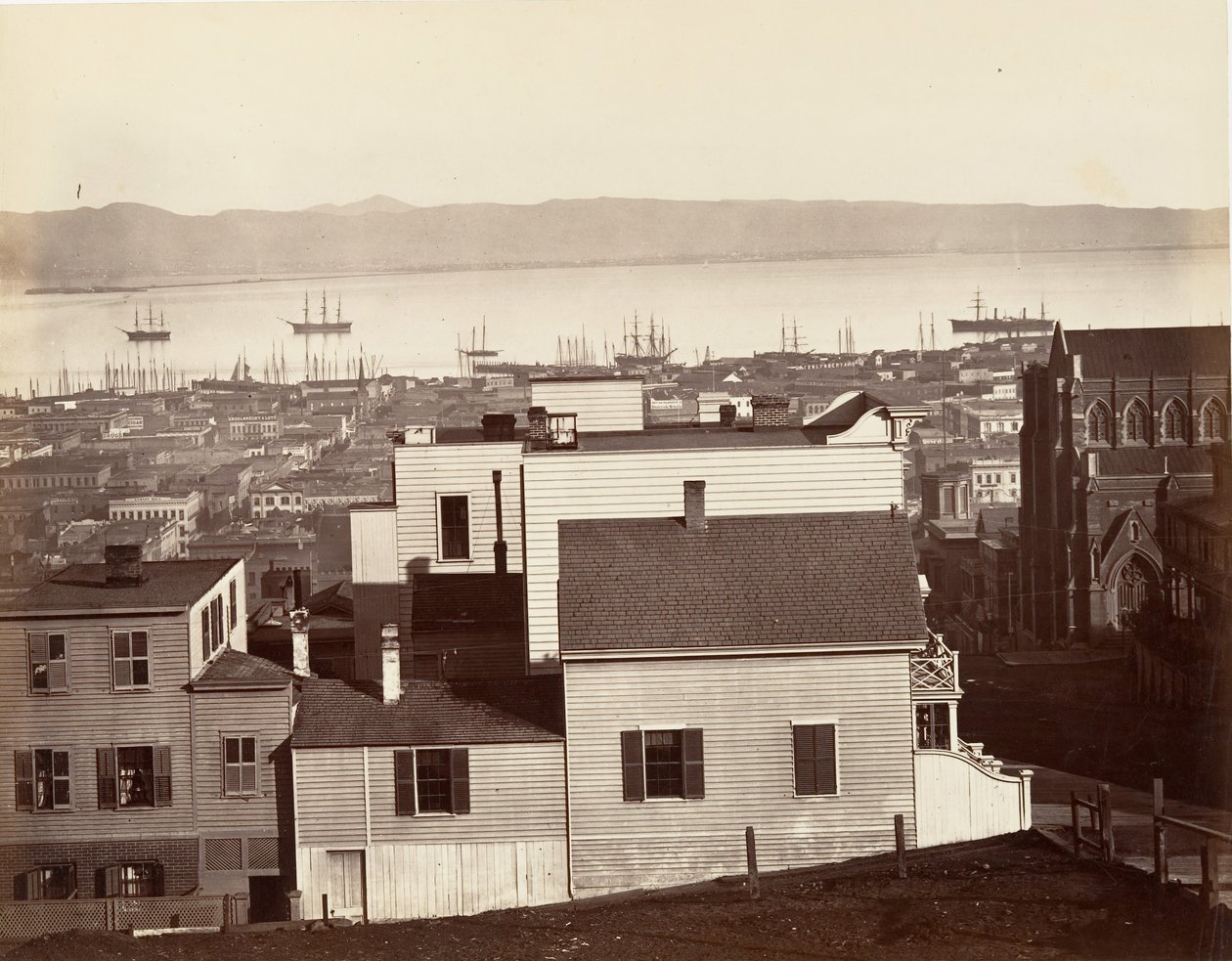 San Francisco, z Kalifornie a Powell Streets, 1864, vytištěno ca. 1876. od Carleton Emmons Watkins