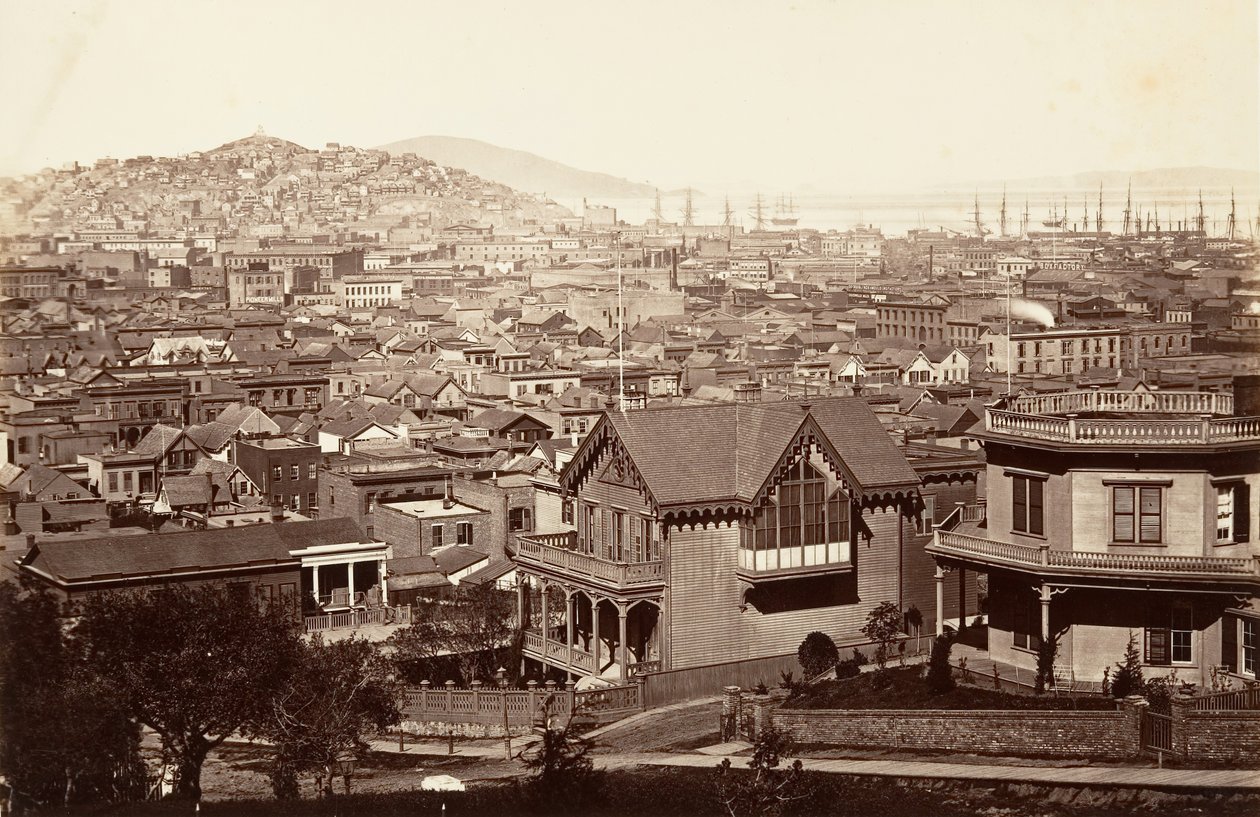 San Francisco, z Rincon Hill, 1864, vytištěno ca. 1876. od Carleton Emmons Watkins