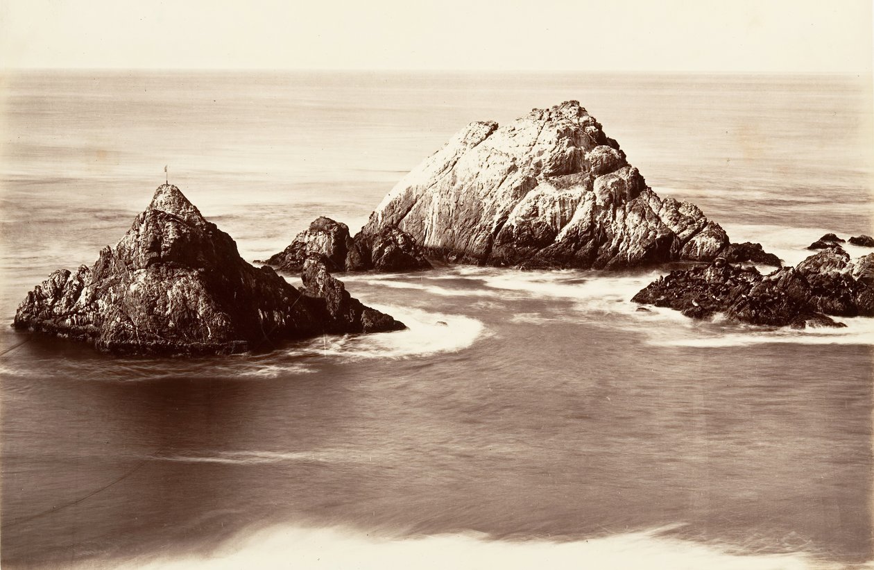 Seal Rocks, 1868-69, vytištěno ca. 1876. od Carleton Emmons Watkins