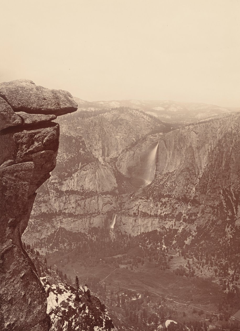 Yosemitské vodopády z Glacier Point, 1878-1881 (foto) od Carleton Emmons Watkins
