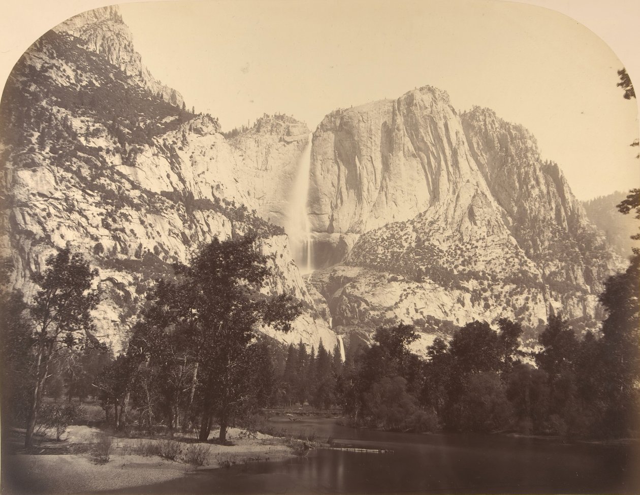 Yosemitské vodopády, River View, 2637 stop, 1861. od Carleton Emmons Watkins