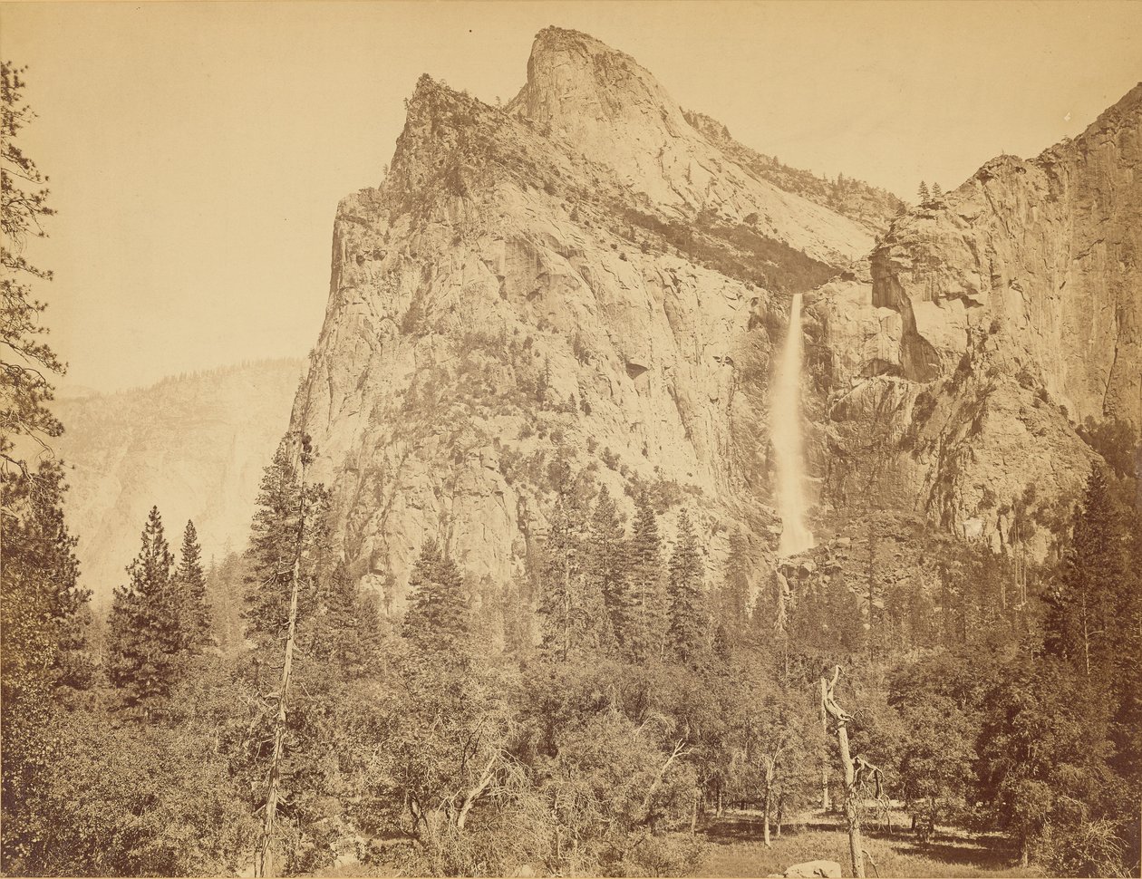 [Bridal Veil, 900 stop vysoký] od Carleton Watkins