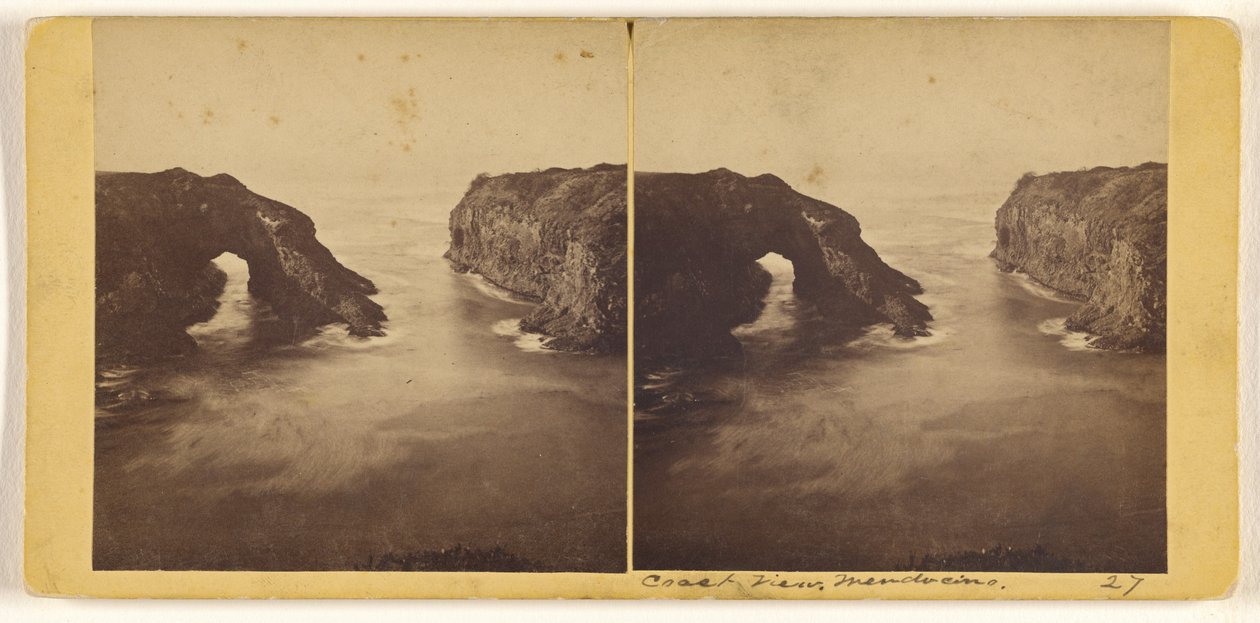 Pohled na pobřeží, Mendocino od Carleton Watkins