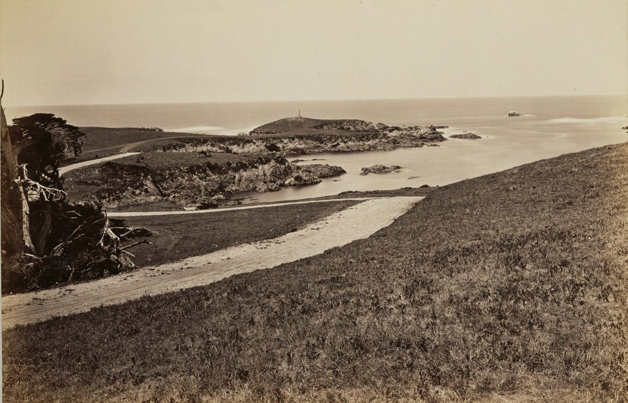 [Pohled na pobřeží nedaleko Monterey] od Carleton Watkins