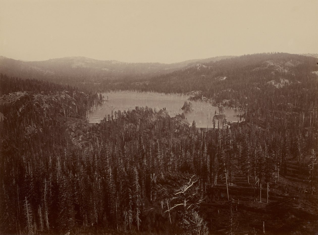 Přehrady a jezero, Nevada County, Distant View od Carleton Watkins