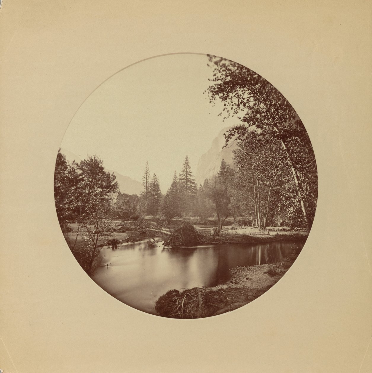Glacier Point, 3700 ft, Yosemite od Carleton Watkins